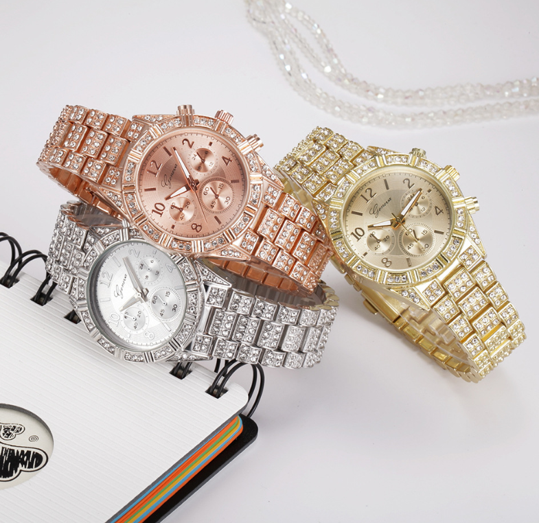 Women Crystal Quartz Analog Wrist Watch Fashion Stainless Steel Geneva Luxury Reloj Hombre Montre Femme Sport Watches JayJay's Scrubs