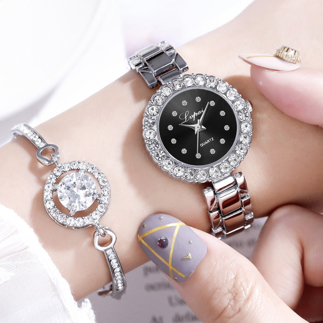 Watches-Set Bangle Clock Bracelet Wrist-Watch Quartz Women Fashion Ladies Brand Luxury JayJay's Scrubs