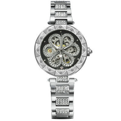 Forsining Mechanical Automatic Ladies Watches Top Brand Luxury Rhinestone Female Wrist Watches Rose Gold Stainless Steel Clock JayJay's Scrubs