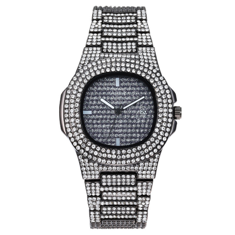 Mens Watches Luxury Brand Fashion Diamond Date Quartz Watch JayJay's Scrubs