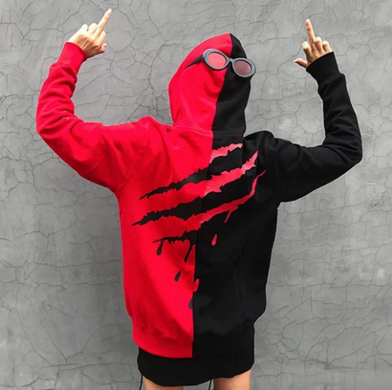 Men'S Casual Fashion Color-Blocking Sweater Long-Sleeved Sports Hooded Top Men'S Clothing JayJay's Scrubs