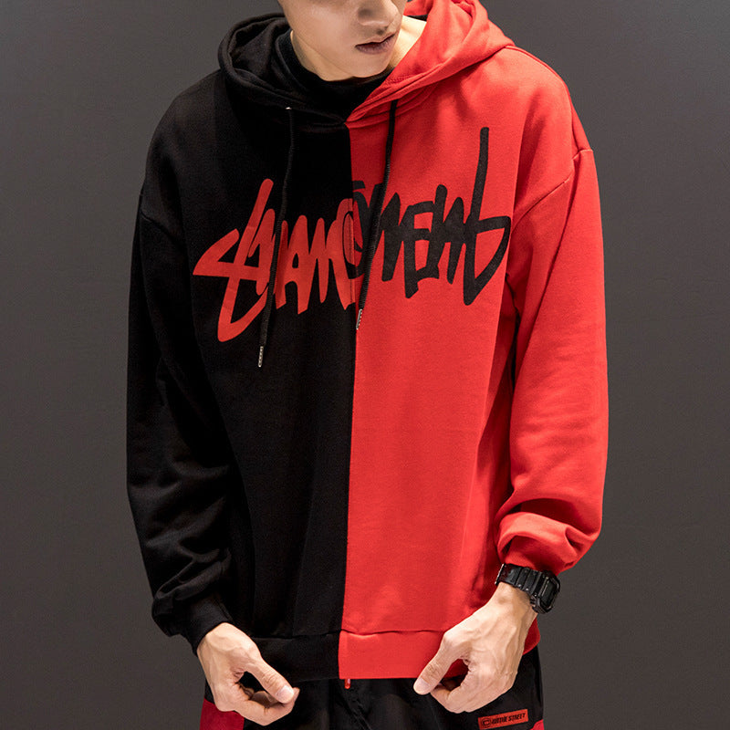 Men'S Casual Fashion Color-Blocking Sweater Long-Sleeved Sports Hooded Top Men'S Clothing JayJay's Scrubs