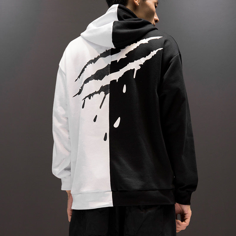 Men'S Casual Fashion Color-Blocking Sweater Long-Sleeved Sports Hooded Top Men'S Clothing JayJay's Scrubs