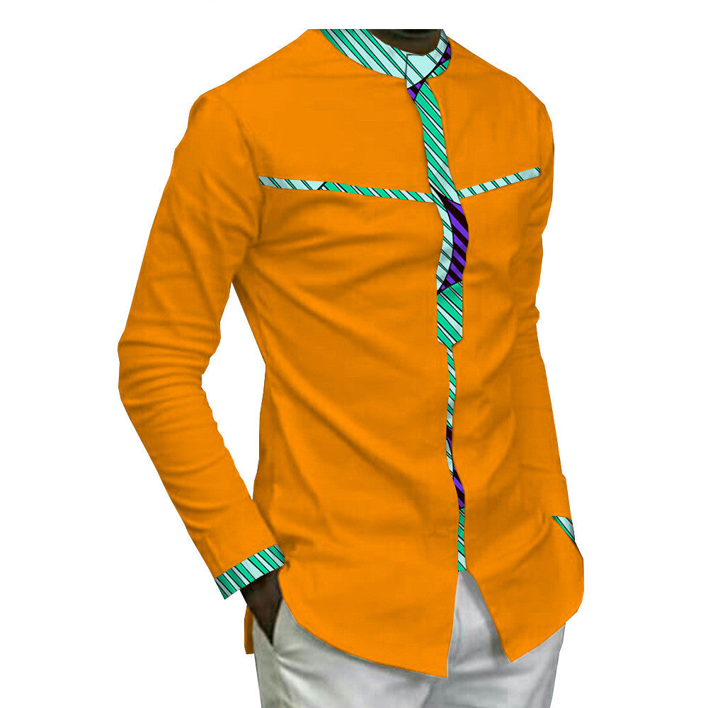 New African Cotton Batik Print Men'S Casual Top JayJay's Scrubs