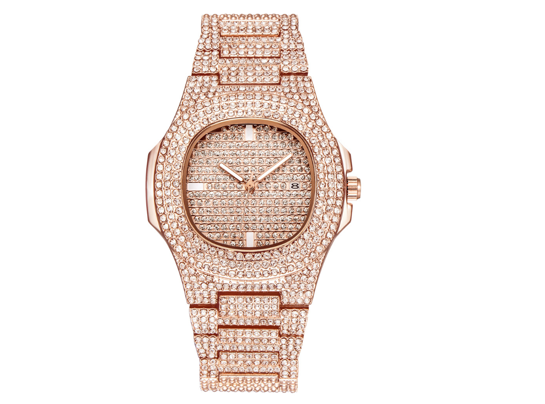 Mens Watches Luxury Brand Fashion Diamond Date Quartz Watch JayJay's Scrubs