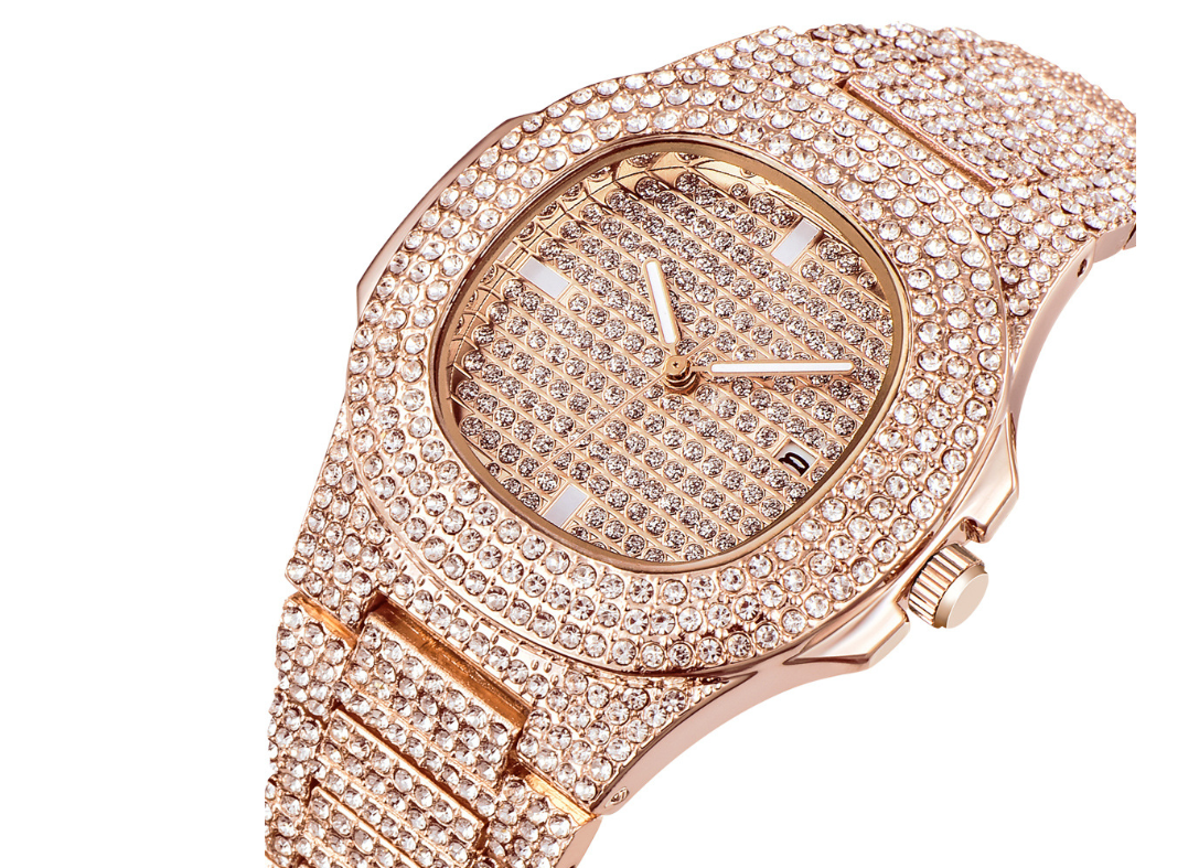 Mens Watches Luxury Brand Fashion Diamond Date Quartz Watch JayJay's Scrubs