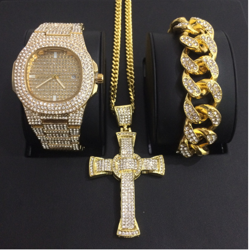 Mens Watches Luxury Brand Fashion Diamond Date Quartz Watch JayJay's Scrubs