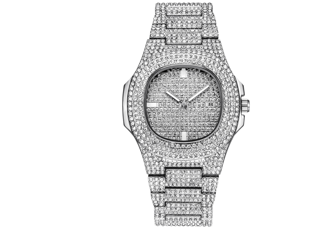 Mens Watches Luxury Brand Fashion Diamond Date Quartz Watch JayJay's Scrubs