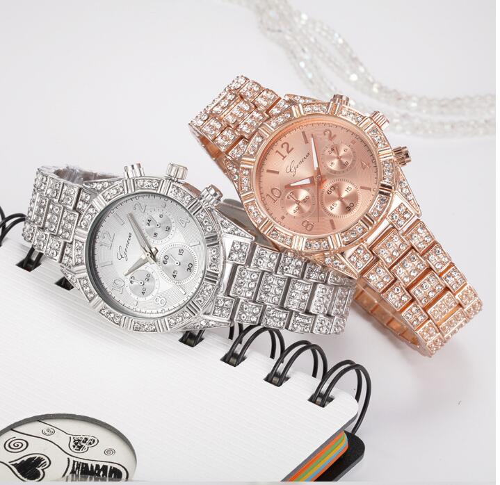 Women Crystal Quartz Analog Wrist Watch Fashion Stainless Steel Geneva Luxury Reloj Hombre Montre Femme Sport Watches JayJay's Scrubs