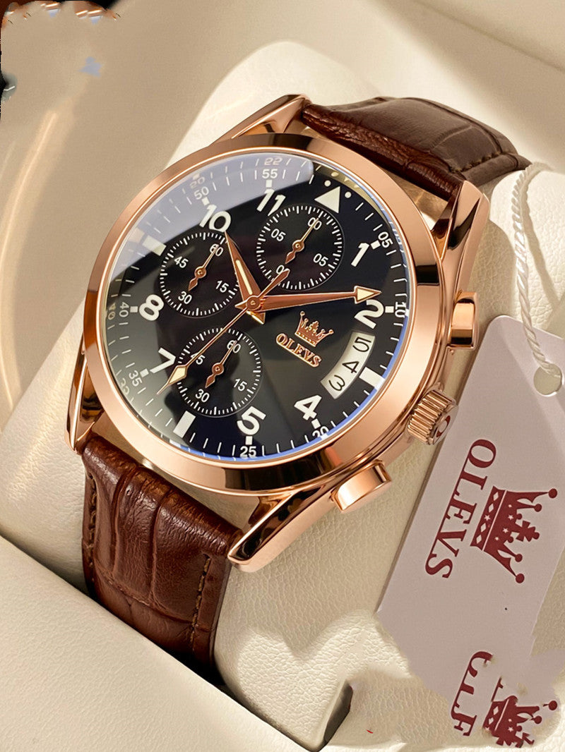 OLEVS Luxury Mens Watches Waterproof Luminous Quartz JayJay's Scrubs