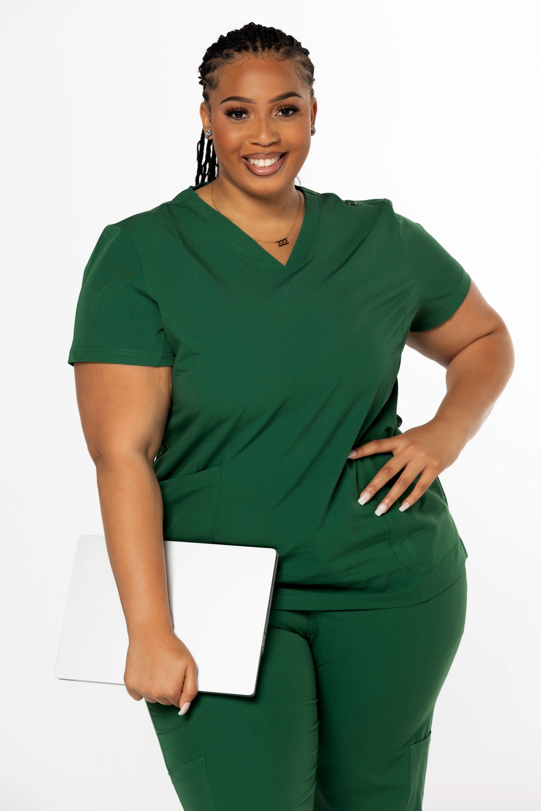 CSCRUBS, Classic collection, V-neck top, Professional, Workwear, Healthcare, Tailored fit, High-quality fabric, Durable, Breathable, Comfortable, Side vents, Chest pocket, Reinforced stitching, Uniform, Medical field, Scrubs, Versatile, Reliable, Long-lasting